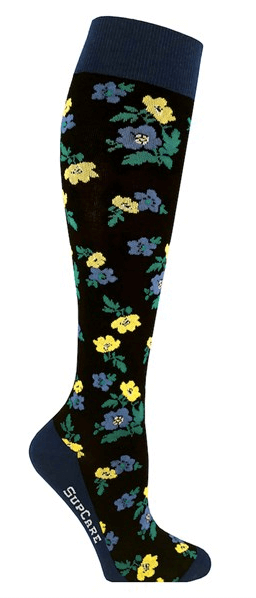 Stödstrumpor - Blommönster